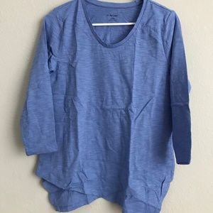 Studio Park x Amy Stran Asymmetrical Hem T-Shirt - Peri (sz XX-Small) a586169